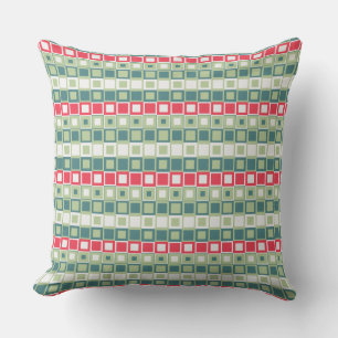 Retro Square Block Pattern Throw Pillow