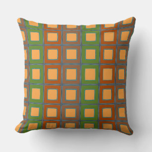 Retro Square Color Palette of the 1970s  Throw Pillow