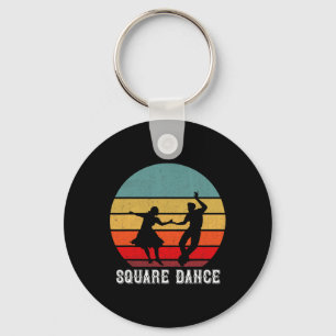 Retro Square Dancer Vintage Square Dancing Square Keychain