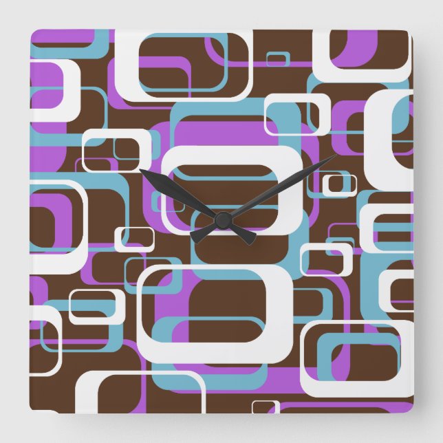 Retro Square Wall Clock (Front)