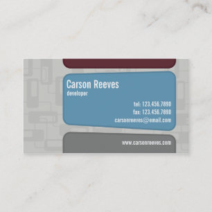 Retro Squared - Style 1 Business Card