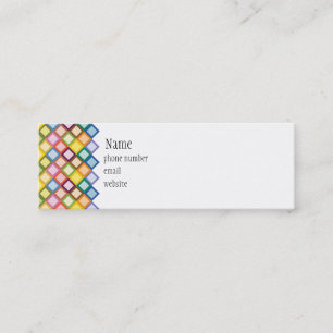 Retro Squares Bright Skinny Business Card