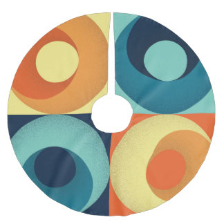 Retro Squares & Circles: 1960s Pattern Brushed Polyester Tree Skirt