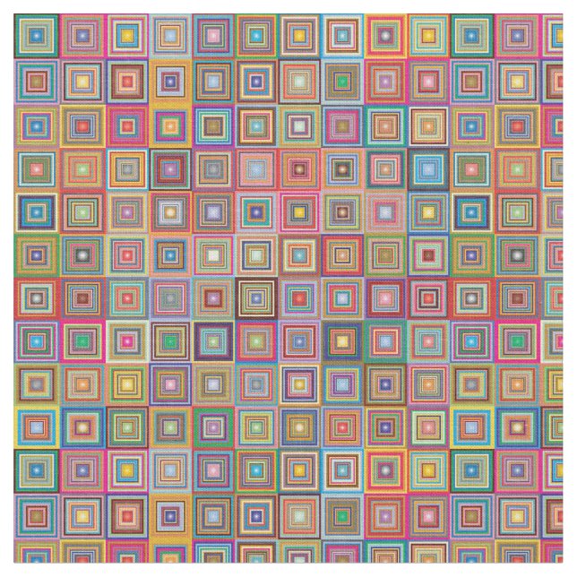Retro Squares Fabric (Close Up)