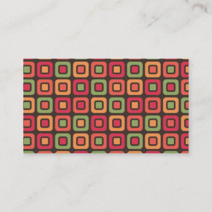 Retro Squares -Forest Sun- Business Card