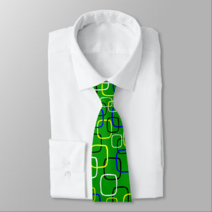 Retro Squares - Grass Green Tie