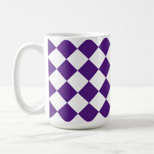 Retro Squares Purple and White Retro Coffee Mug