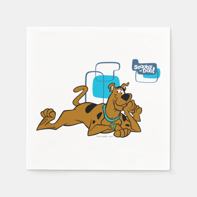 Retro Squares Scooby-Doo Lying Down Napkin (Front)