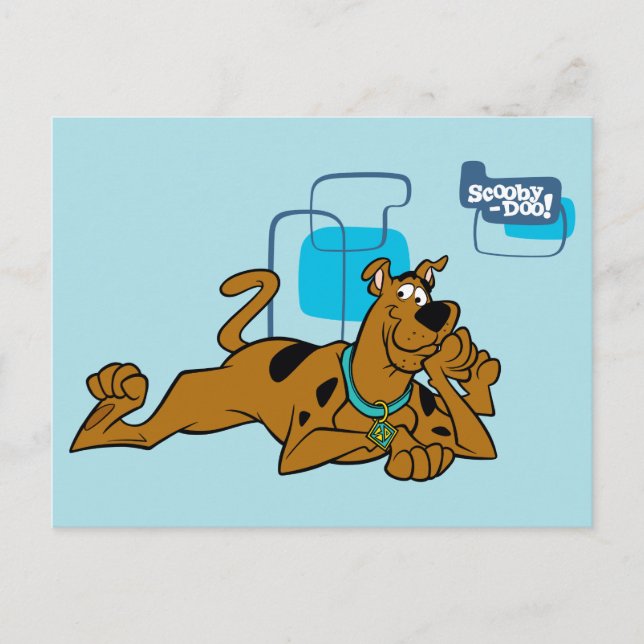 Retro Squares Scooby-Doo Lying Down Postcard (Front)