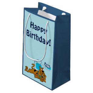 Retro Squares Scooby-Doo Lying Down Small Gift Bag