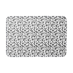 Retro Squiggle Pattern Bath Mat