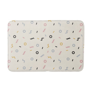 Retro Squiggle Pattern Bath Mat