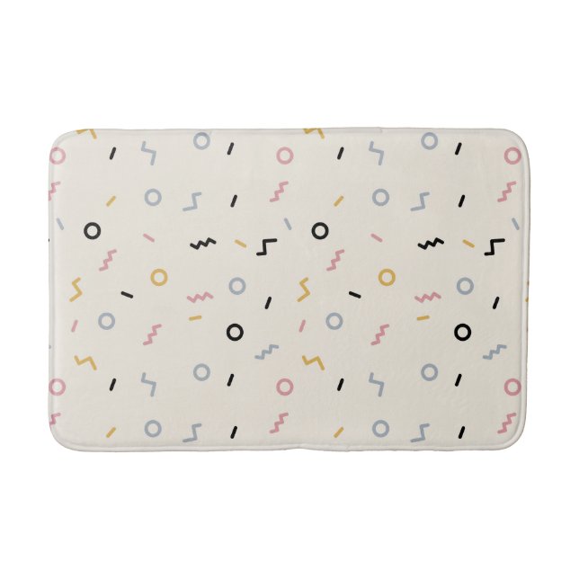 Retro Squiggle Pattern Bath Mat (Front)