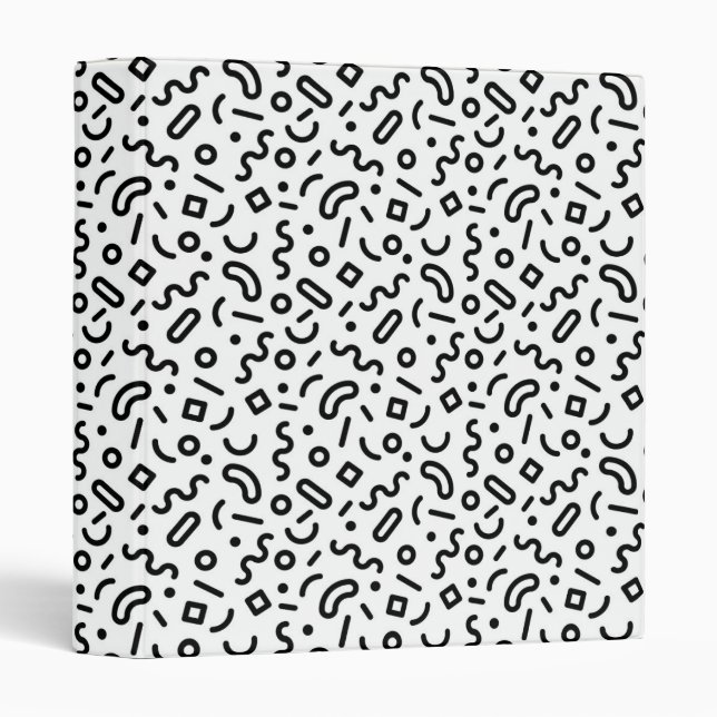 Retro Squiggle Pattern Binder (Front/Spine)