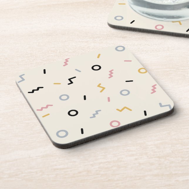 Retro Squiggle Pattern Coaster (Left Side)