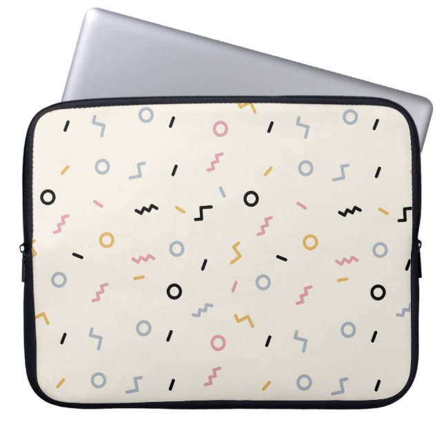 Retro Squiggle Pattern Laptop Sleeve (Front)