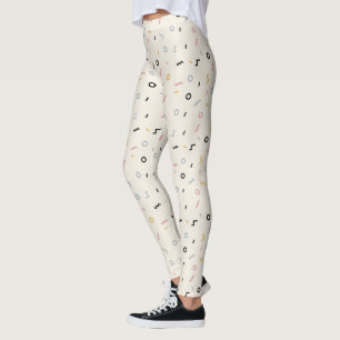 Retro Squiggle Pattern Leggings