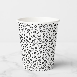 Retro Squiggle Pattern Paper Cups