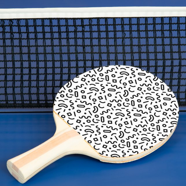 Retro Squiggle Pattern Ping Pong Paddle (Insitu)