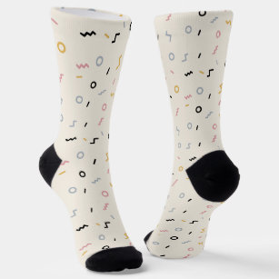 Retro Squiggle Pattern Socks