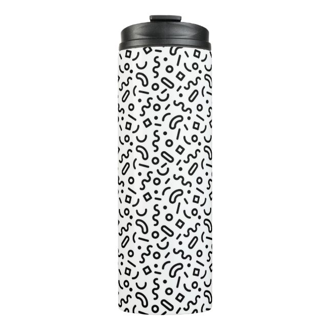 Retro Squiggle Pattern Thermal Tumbler (Front)