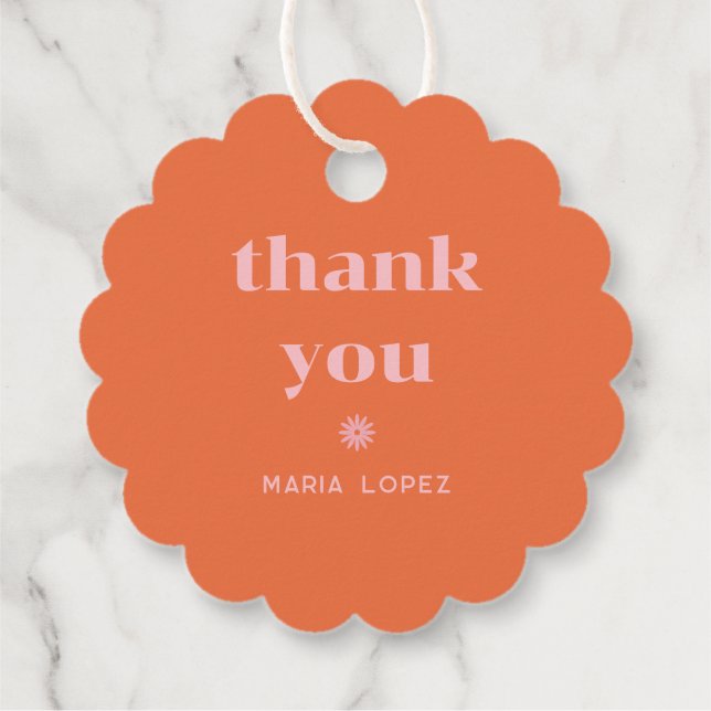 Retro Squiggle Quinceañera Favour Tags (Back)