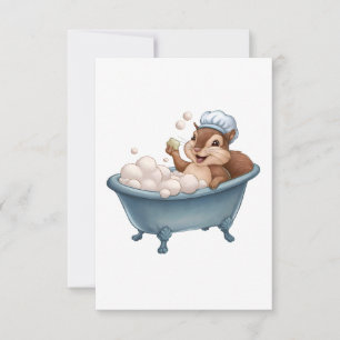 Retro Squirrel Baby Shower Thank You Card