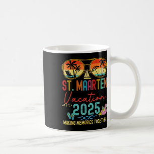 Retro St. Maarten Vacation 2025 Memories Matching  Coffee Mug