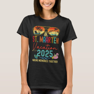 Retro St. Maarten Vacation 2025 Memories Matching T-Shirt
