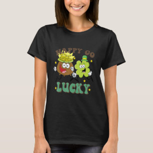 Retro St Patrick's Day Happy Go Lucky Pot Of Gold  T-Shirt