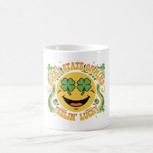 Retro St. Patrick's Day Smiley Face Lucky State Coffee Mug