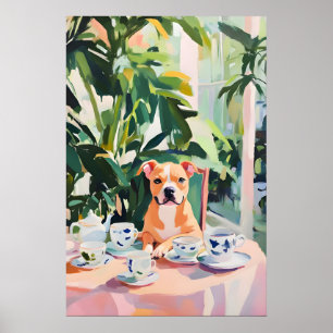 Retro Staffordshire Bull Terrier Poster, Staffy Poster