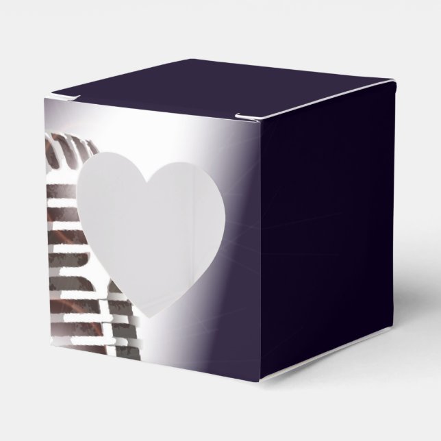 Retro Stage Microphone Favor Box (Front Side)
