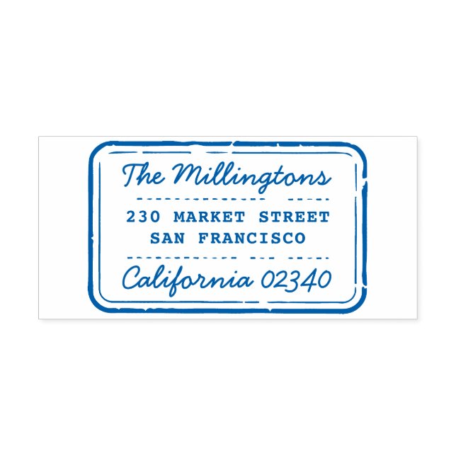 Retro Stamp Family Name Script & Return Address (Design)