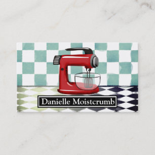 retro stand mixer bakery pastry chef business card