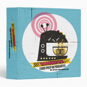 Retro stand mixer warning tape recipe cookbook binder
