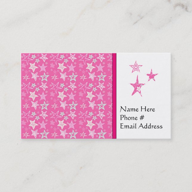 Retro Star Pattern Business Cards & Profile Cards (Front)