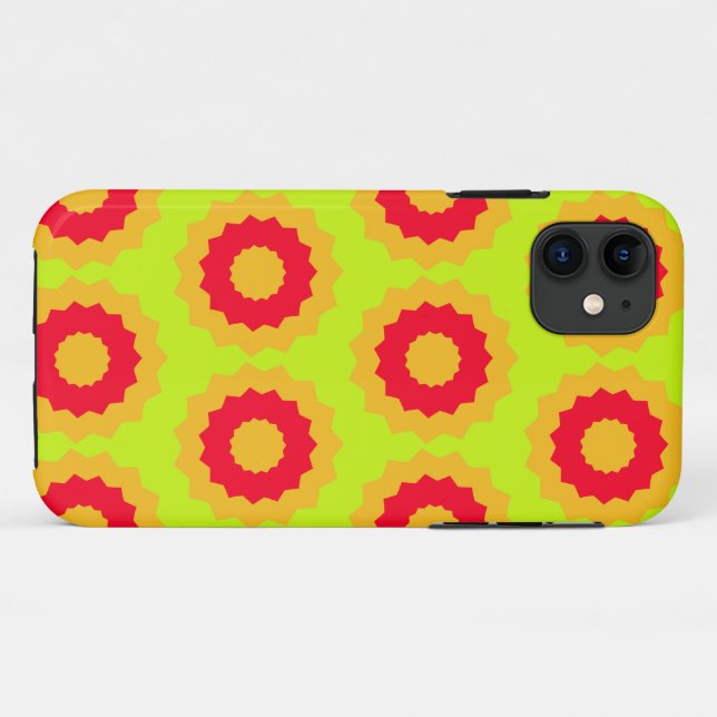 Retro Star Red Orange Lime Green Case-Mate iPhone Case (Back (Horizontal))