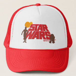 Retro Star Wars 1977 C-3PO & R2-D2 Logo Trucker Hat