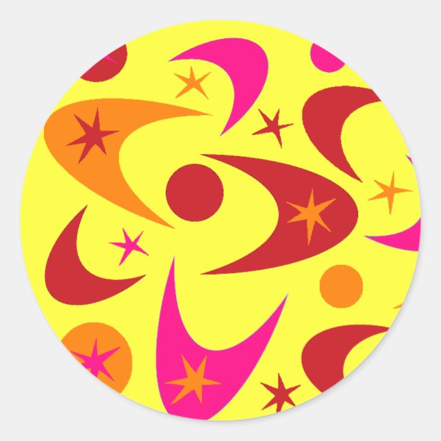 Retro Starburst Boomerang Stickers (Front)
