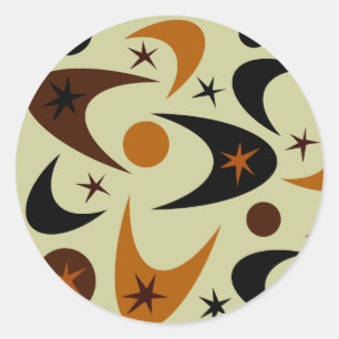 Retro Starburst Boomerang Stickers
