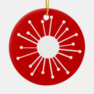 Retro Starburst Ceramic Ornament