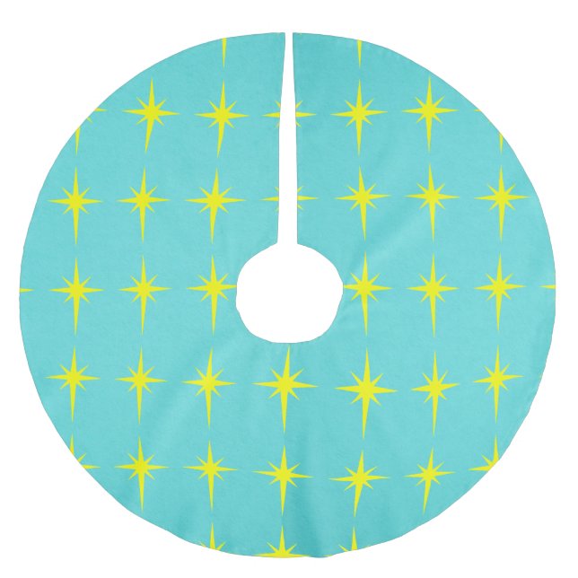 Retro Starburst Christmas Tree Skirt (Front)