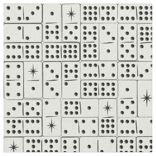 Retro Starburst Dominoes Fabric (Close Up)