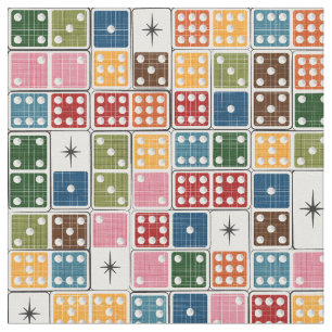 Retro Starburst Dominoes  Fabric