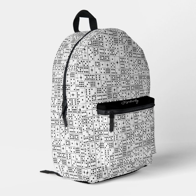 Retro Starburst Dominoes Printed Backpack (Back Corner Left)