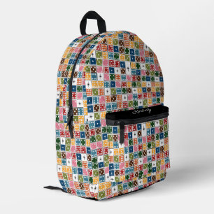 Retro Starburst Dominoes Printed Backpack