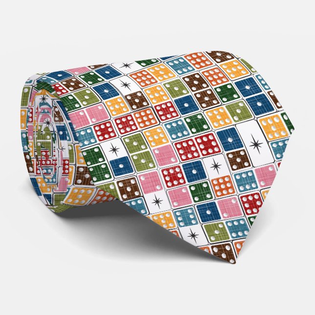Retro Starburst Dominoes Tie (Rolled)