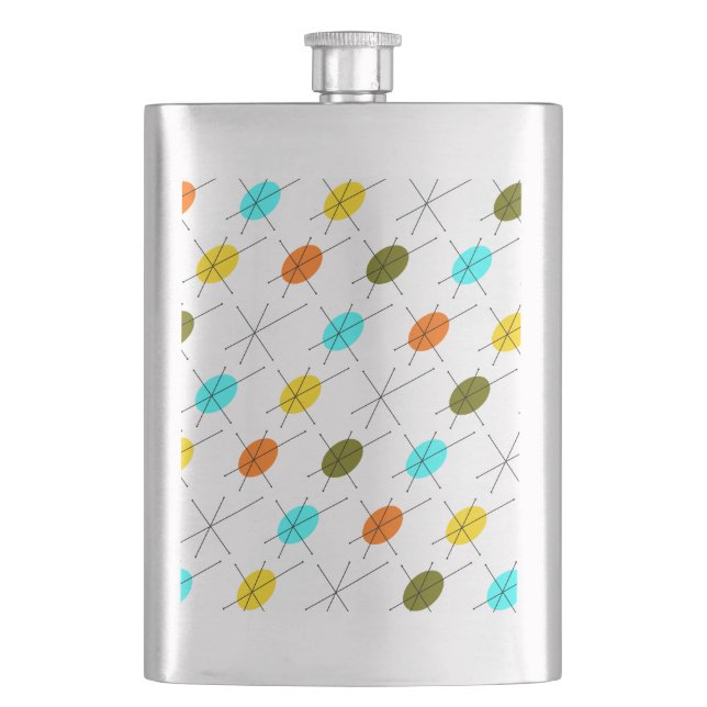Retro Starburst Hip Flask (Front)