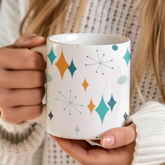 Retro Starburst Mid Century Modern Pattern Coffee Mug (Creator Uploaded)